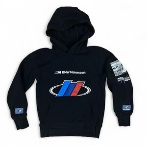 Kids/Boys Black Puma BMW Motorsport pullover sweatshirt hoodie